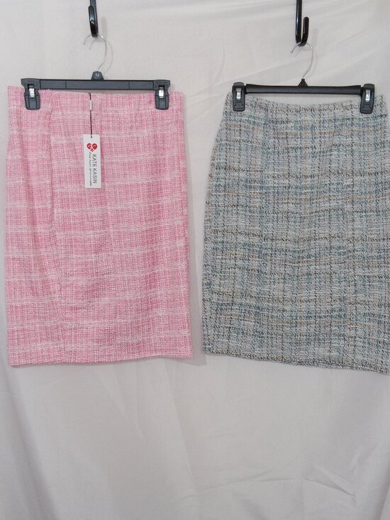 Kate Kasin Dresses & Skirts - Kate Kasin Tweed Skirt Bundle Women’s Size M Pink NWT Multicolor Preppy Set
